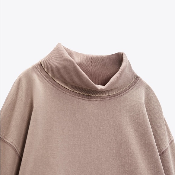 Zara washed ribbed trim sweatshirt - Picture 4 of 8